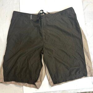 Vintage Y2K Hurley Board Shorts Swim Trunks Brown Classic 38
